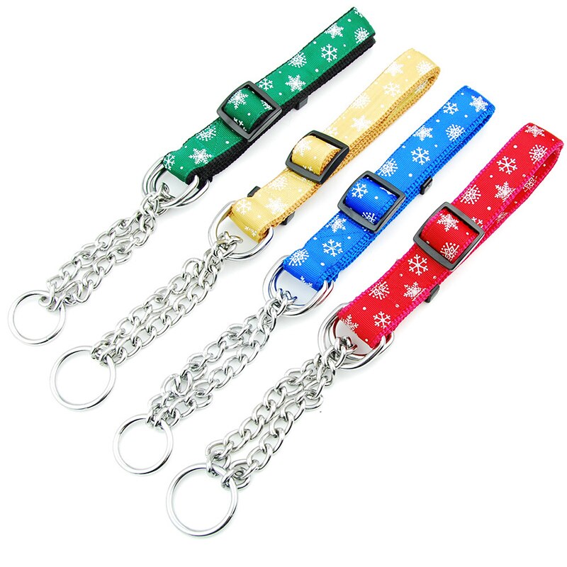 Dog Collar Metal Chain Colorful Adjustable