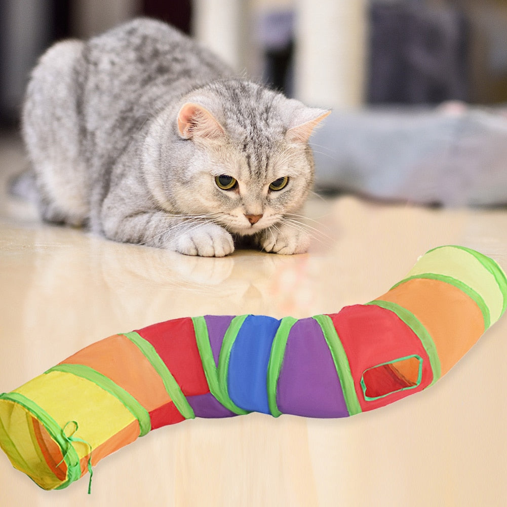 Teaser Pet Cat Collapsible S Shaped Tunnel